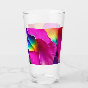 Rainbow Rose Petals Glass