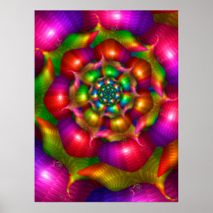 Rainbow Rose  Poster