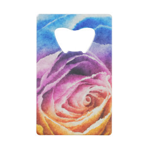 Rainbow Rose Watercolor