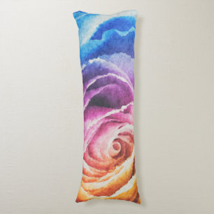 Rainbow Rose Watercolor Body Cushion