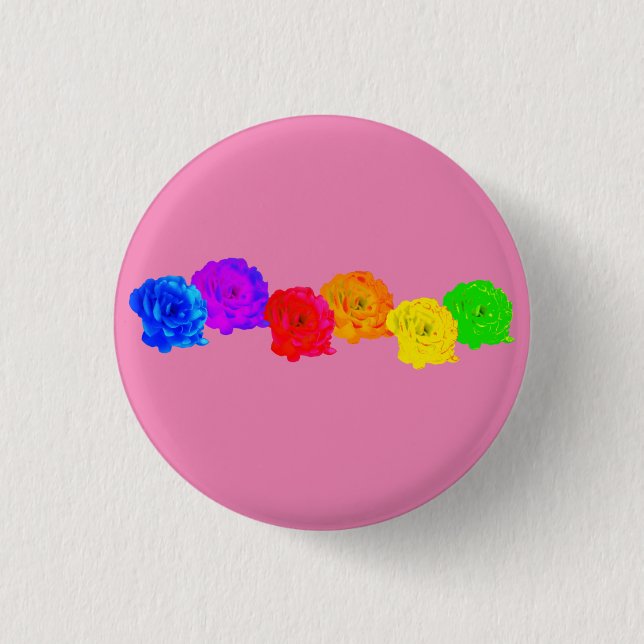 Rainbow Roses 3 Cm Round Badge (Front)