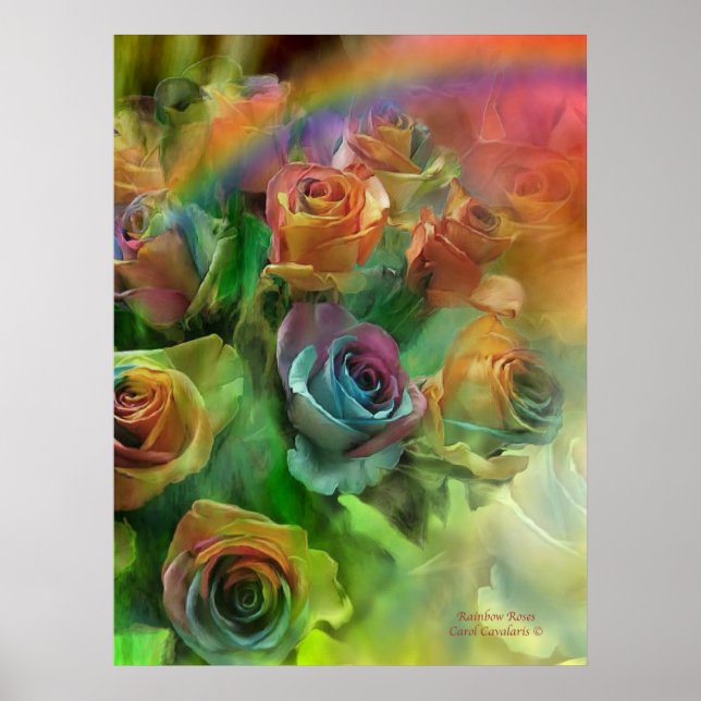 Rainbow Roses Art Poster/Print Poster (Front)