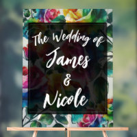 Rainbow Roses Black & White Vibrant Floral Wedding