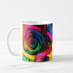 Rainbow Roses Bouquet Coffee Mug