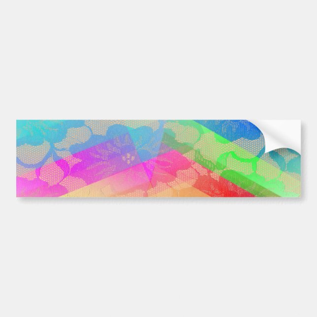 Rainbow Roses Bumper Sticker (Front)
