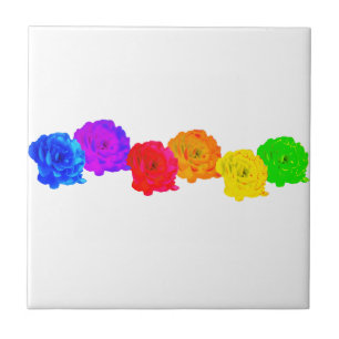 Rainbow Roses   Ceramic Tile