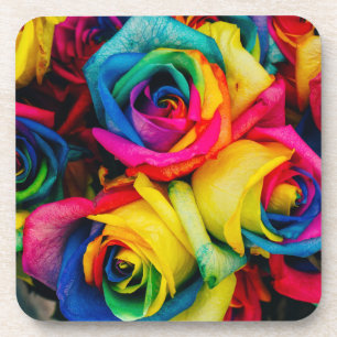 rainbow roses coaster