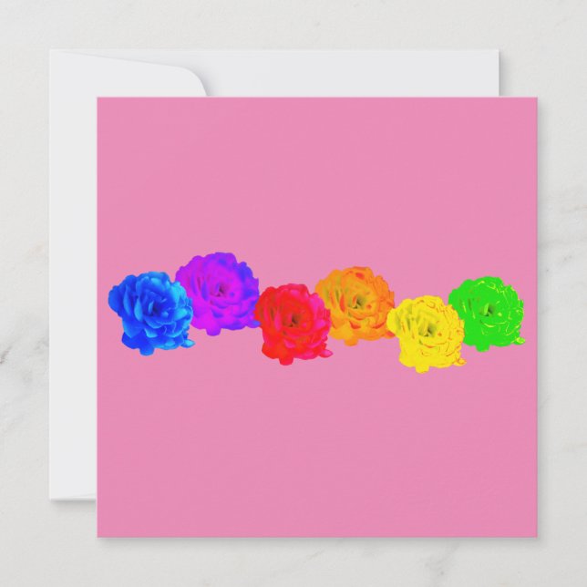 Rainbow Roses Holiday Card (Front)