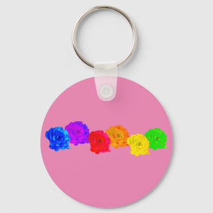 Rainbow Roses  Keychain