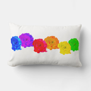 Rainbow Roses Lumbar Cushion