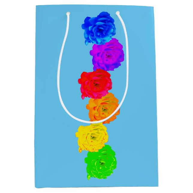 Rainbow Roses Medium Gift Bag (Front)