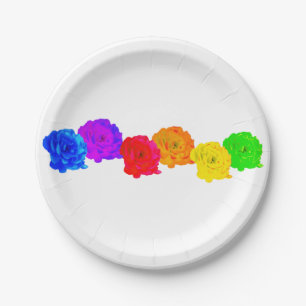 Rainbow Roses    Paper Plate