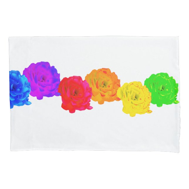 Rainbow Roses  Pillowcase (Front)