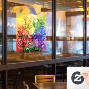 Rainbow Roses Pixies Window Cling