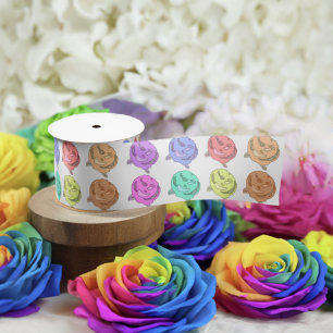 Rainbow Roses Satin Ribbon