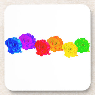 Rainbow Roses Square Coaster