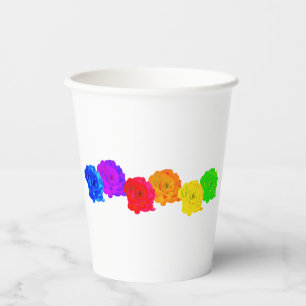 Rainbow Roses Sweet Delight Paper Cups