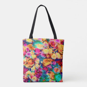 Rainbow Roses Tote Bag