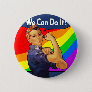 Rainbow Rosie 6 Cm Round Badge