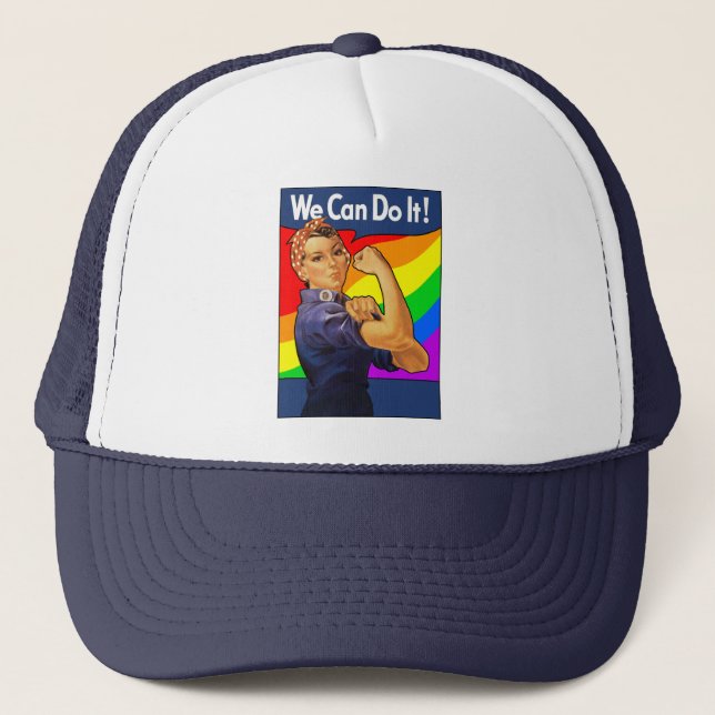Rainbow Rosie Trucker Hat (Front)