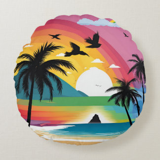 Rainbow Round Cushion