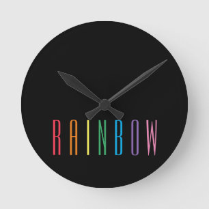 RAINBOW Round Wall Clock / Black