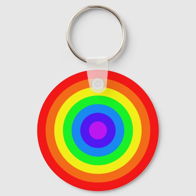 Rainbow Roundel Key Ring (Front)