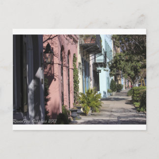 Rainbow Row Charleston SC Postcard