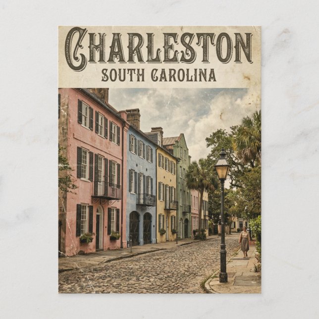 Rainbow Row USA Postcard (Front)