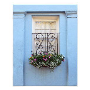 Rainbow Row Window Flower Box, Charleston, S.C. Photo Print