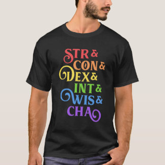 Rainbow RPG Stats Tabletop T-Shirt