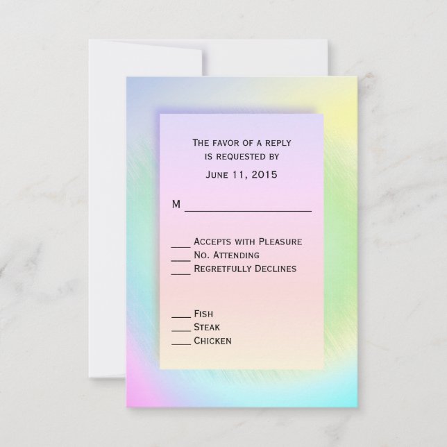 Rainbow RSVP with Entree Choices Card (Front)