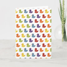 Rainbow | Rubber Ducks | All over Pattern on white