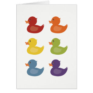 Rainbow   Rubber Ducks   on white background