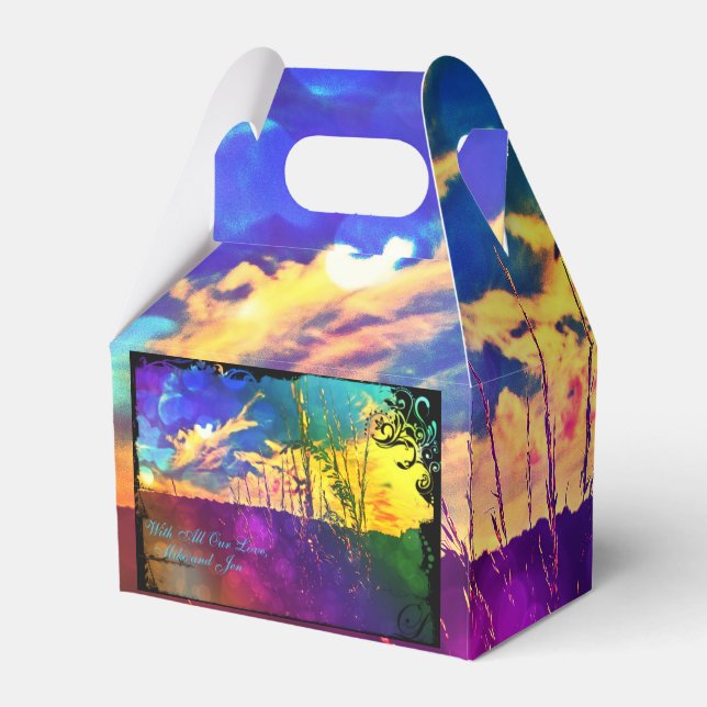 Rainbow Rural Landscape Favour Box *Personalise* (Back Side)
