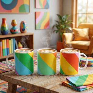 Rainbow Rush Diagonal Pride Stripes Classic Mug