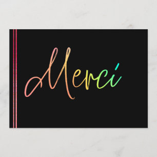 Rainbow Rustic Merci Custom Thank You Cards