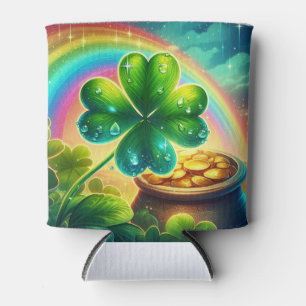 Rainbow Saint Patrick's Day clover Can Cooler