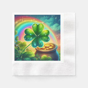 Rainbow Saint Patrick's Day clover Napkin