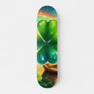 Rainbow Saint Patrick's Day clover Skateboard