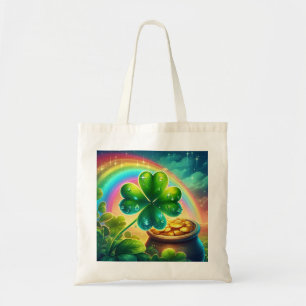 Rainbow Saint Patrick's Day clover Tote Bag