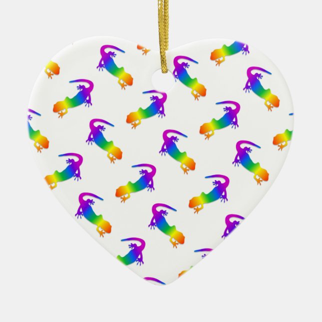 Rainbow Salamander Ceramic Tree Decoration (Front)