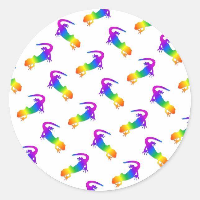 Rainbow Salamander Classic Round Sticker (Front)