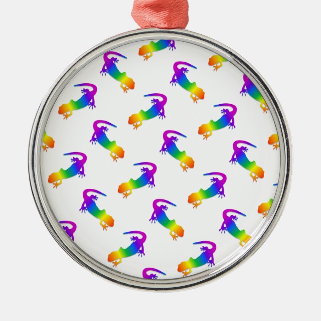 Rainbow Salamander Metal Ornament (Front)