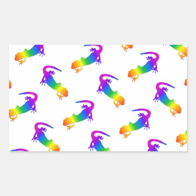 Rainbow Salamander Rectangular Sticker (Front)