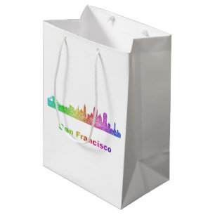 Rainbow San Francisco skyline Medium Gift Bag