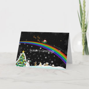 Rainbow Santa Christmas Card
