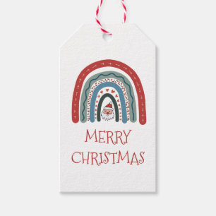 Rainbow Santa Christmas gift tag