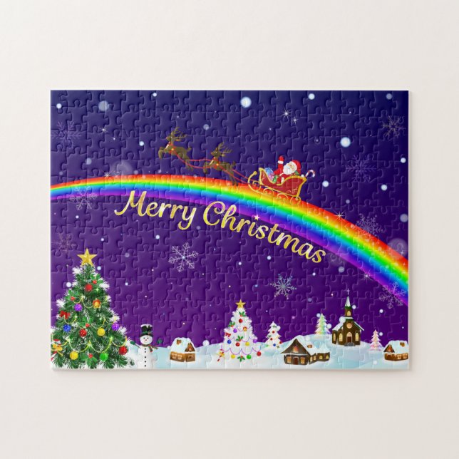 Rainbow Santa Claus Jigsaw Puzzle (Horizontal)