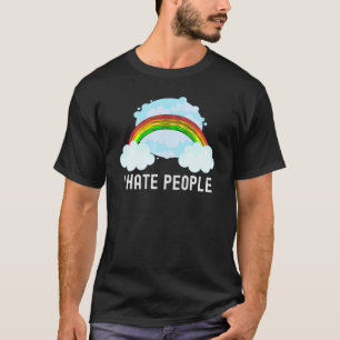 Rainbow Sarcastic I Hate People T-Shirt